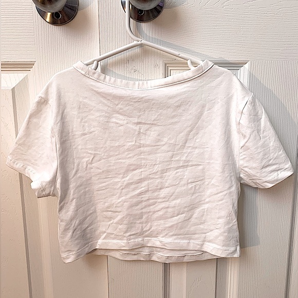 H&M Fitted Basic Cropped White T-Shirt | Women’s US Size S/P - Picture 4 of 5